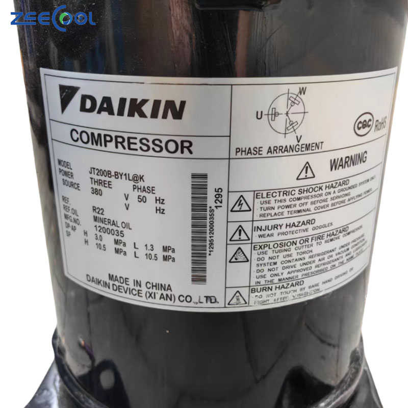 New High Quality Scroll Compressor Jt200b-by1L-k 380V 50HZ Air Conditioning Parts R22 Refrigeration Compressor for DAIKINN