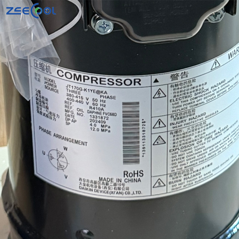 Factory Supply Scroll Compressor JT1GUVDK1YR Z JT170G-K1YE KA HVACR System Air Conditioning Refrigeration Compressor for DAIKIN