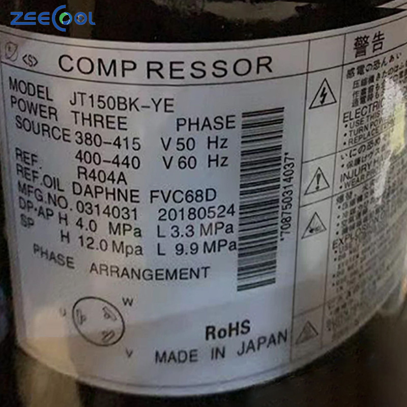 Factory NEW Scroll Compressor JT112BK-YE Air Conditioning 380V R404A Refrigeration Compressor for DAIKINN