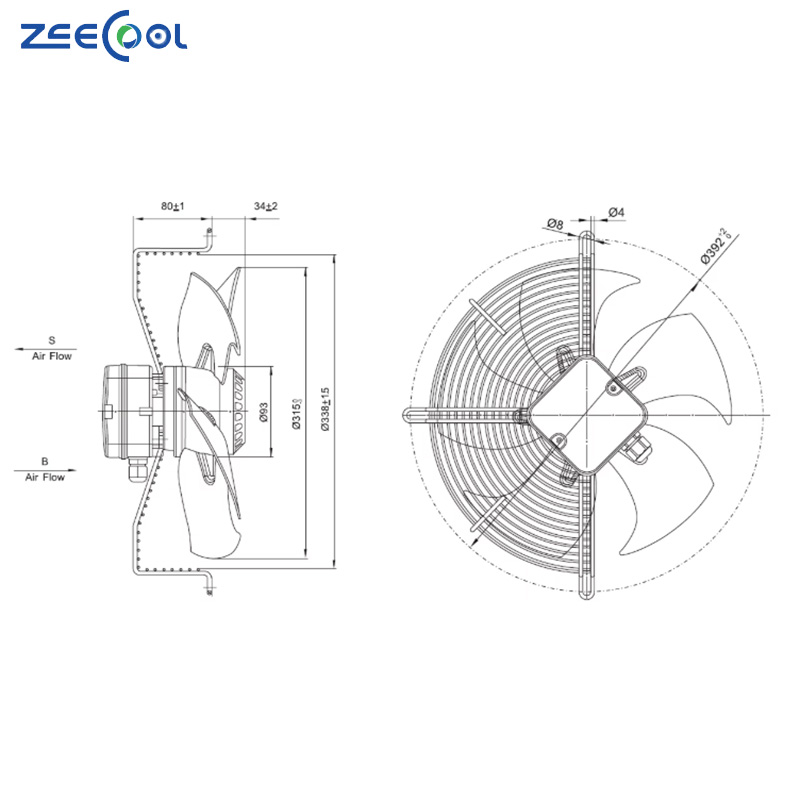 Wholesale High Quality YWF4D-400 Axial Fan Motor Cooling Fan for Air Conditioners