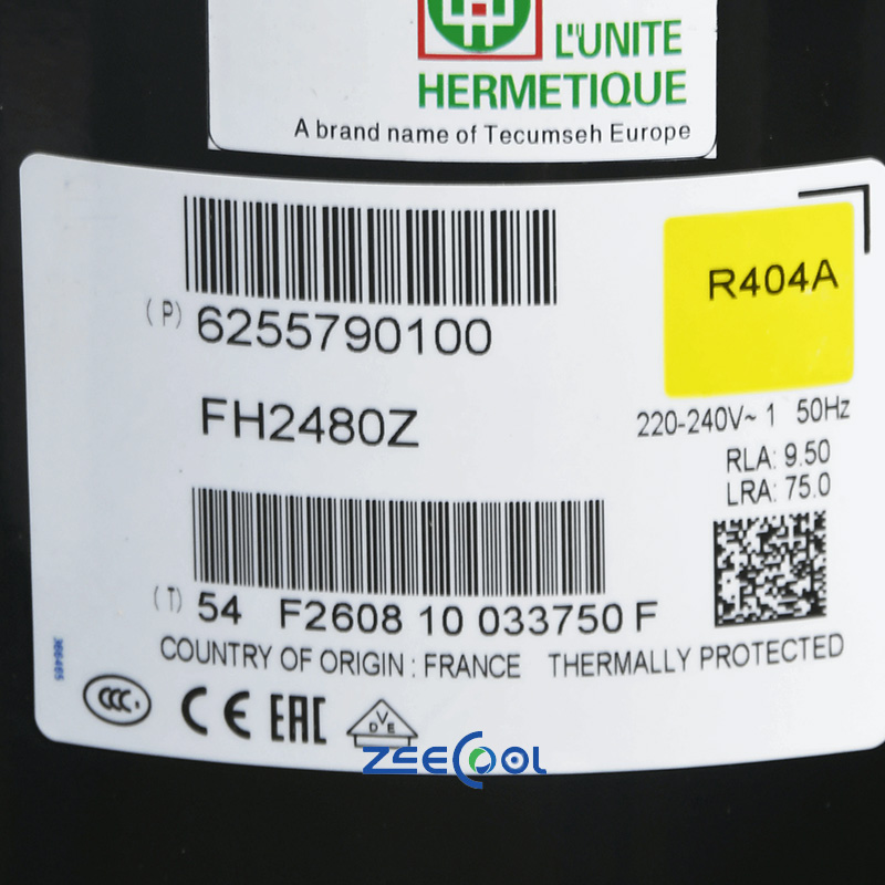 FH4524Z FH2480Z TECUMSEH Reciprocating / Piston Refrigeration Compressor for Air-cooled Systems and Air Conditioner