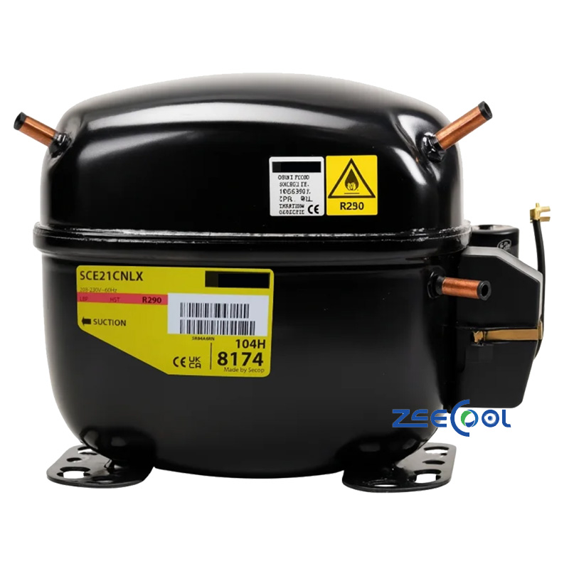 SECOP SCE15CNLX Hermetic Piston Refrigeration Compressor for Small Freezers Cold Cabinets and Air Cooling Systems Applications