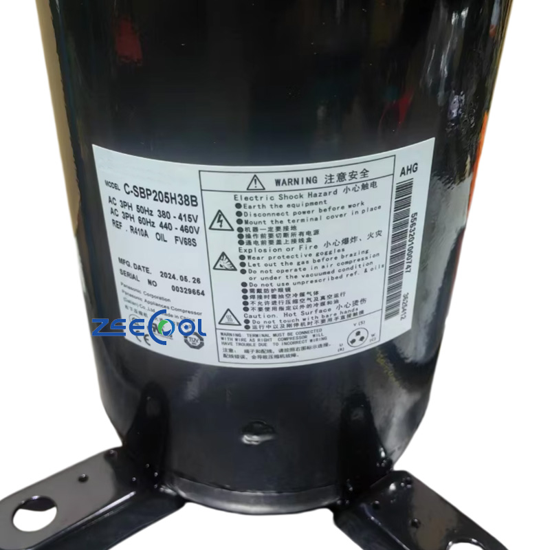 High Efficiency 6HP R410A Scroll Compressors Models C-SBP205H38B C-SBP160H38B C-SBP170H38B Series for Air Conditioning Systems for Pan-asonicc