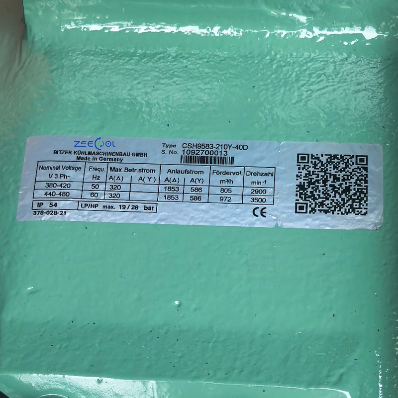 High Stability and Heavy Duty Bitzer CSH9583-210Y-40D Semi-Hermetic Screw Compressor 210HP Ideal for Refrigeration and Heat Exchange Applications