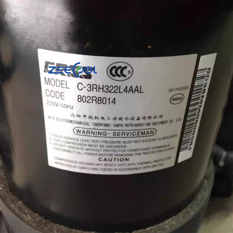 CRSS C-3R322L4AAL Rotary Compressor 2HP R404A Refrigeration Compressor Application for Marine Refrigeration  Small Cold  Rooms