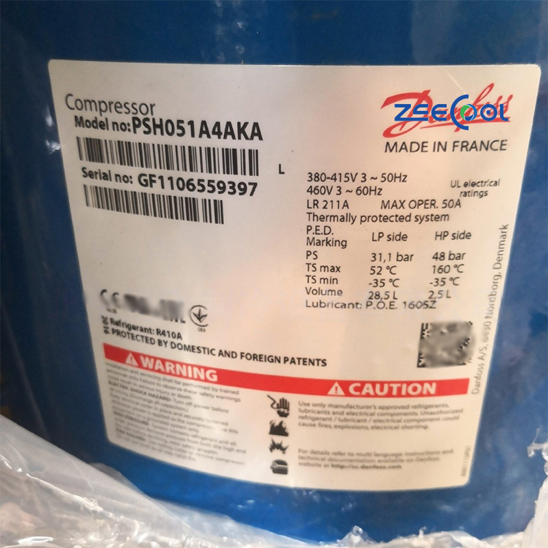 Danfo-ss PSH051A4AKA  Vertical Fixed Frequency Scroll Refrigeration Compressor Application to Marine Cooling Industry Cold Room