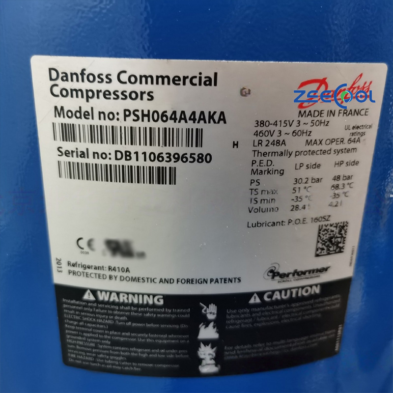 Danfo-ss PSH051A4AKA  Vertical Fixed Frequency Scroll Refrigeration Compressor Application to Marine Cooling Industry Cold Room