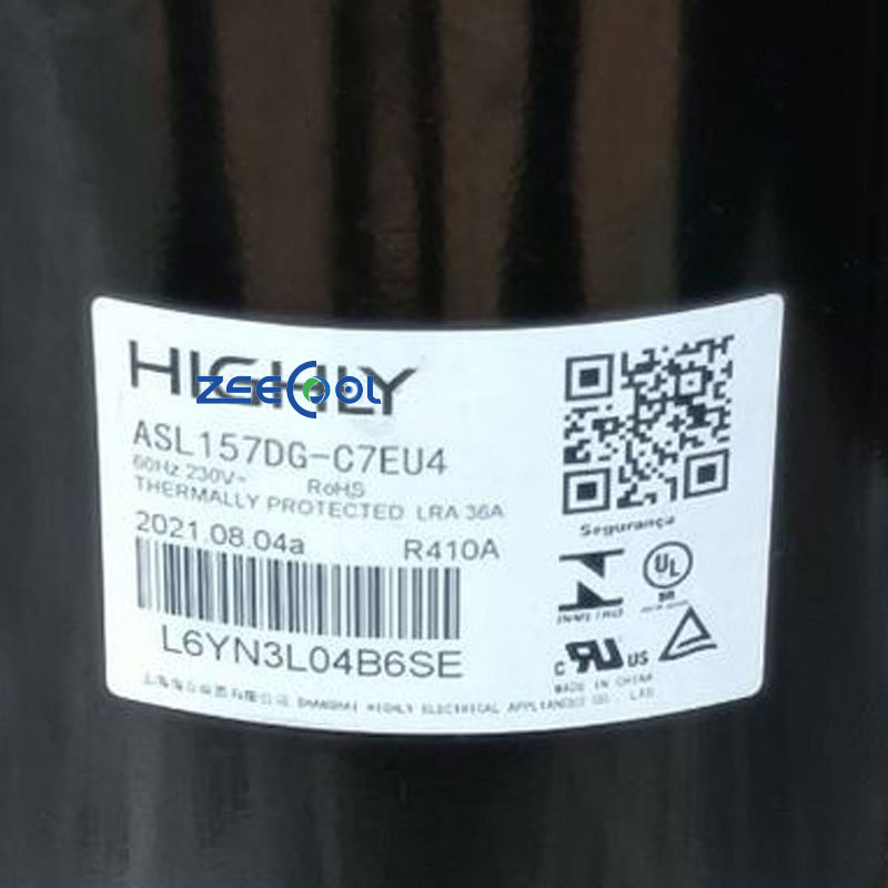 HIGH-LY ASL157DG-C7EU4 Vertical Rotary Refrigeration Compressor Application to Household Air-cooled System and Cold Room Storage