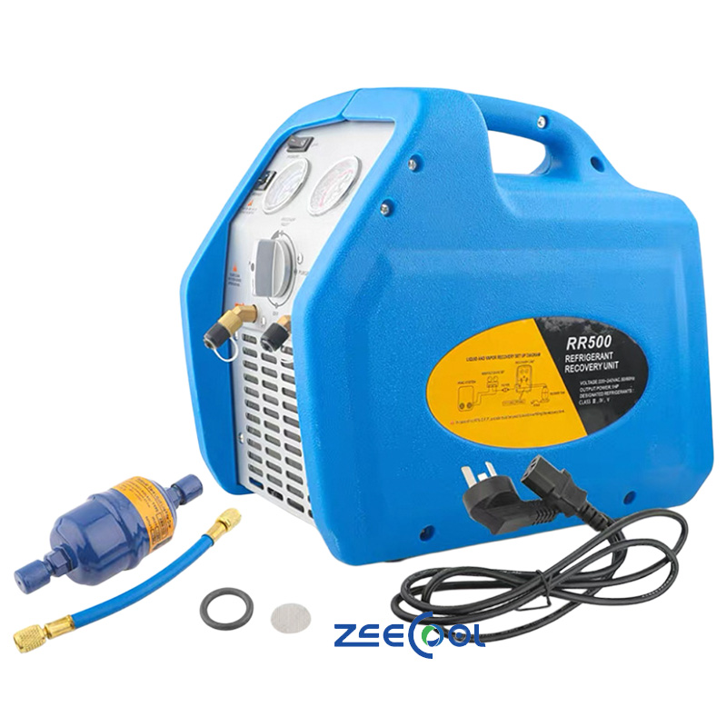 RR250 Portable Refrigerant Recovery Machine 3/4HP Multi-Refrigerant R22 R410A R134A for HVAC Air Conditioning Repair