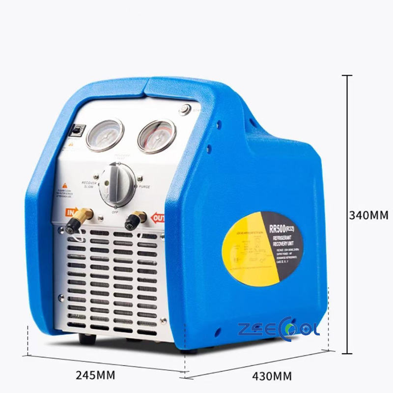 RR250 Portable Refrigerant Recovery Machine 3/4HP Multi-Refrigerant R22 R410A R134A for HVAC Air Conditioning Repair