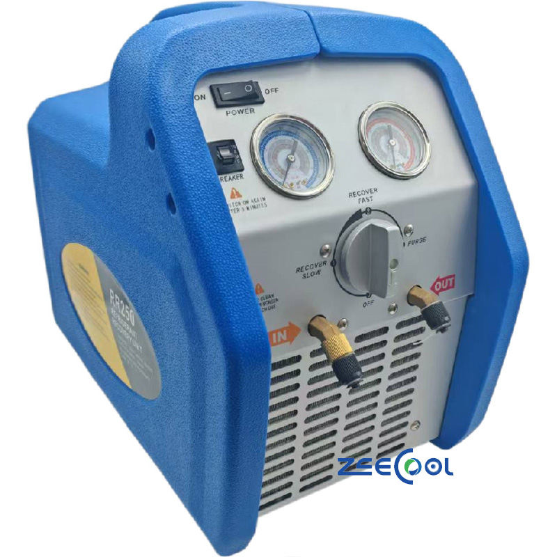 RR250 Portable Refrigerant Recovery Machine 3/4HP Multi-Refrigerant R22 R410A R134A for HVAC Air Conditioning Repair