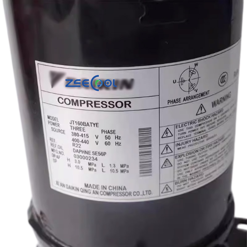 DAI-KIN Scroll Refrigeration Compressor with High-efficiency JT100BATYE JT100BDTYE JT100BHVYE JT100BDVTYE for Air Conditioning