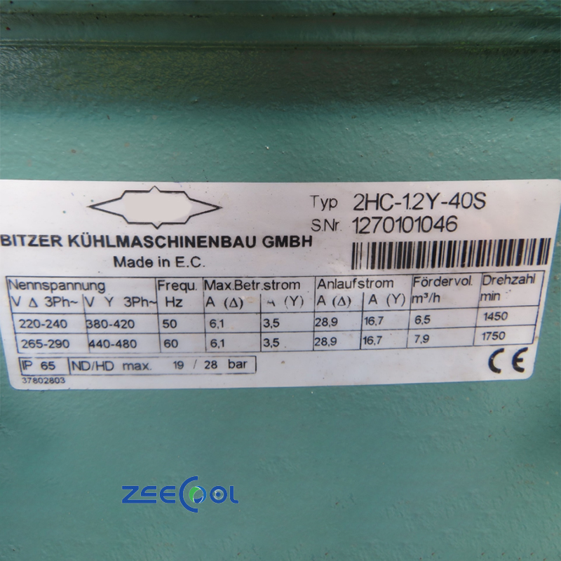 Directly Competitive Price Bitzer Semi-hermetic Refrigeration Compressor 2HC-1.2Y-40S 2FES-2Y-40S for Small Cold Room Compressor