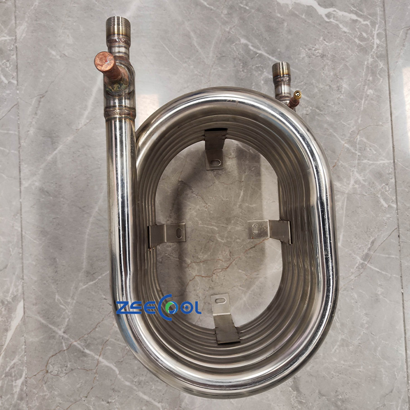 OEM Customized Titanium Coaxial Tube-in-Tube Seawater Resistant Heat Exchanger for Marine Cooling System