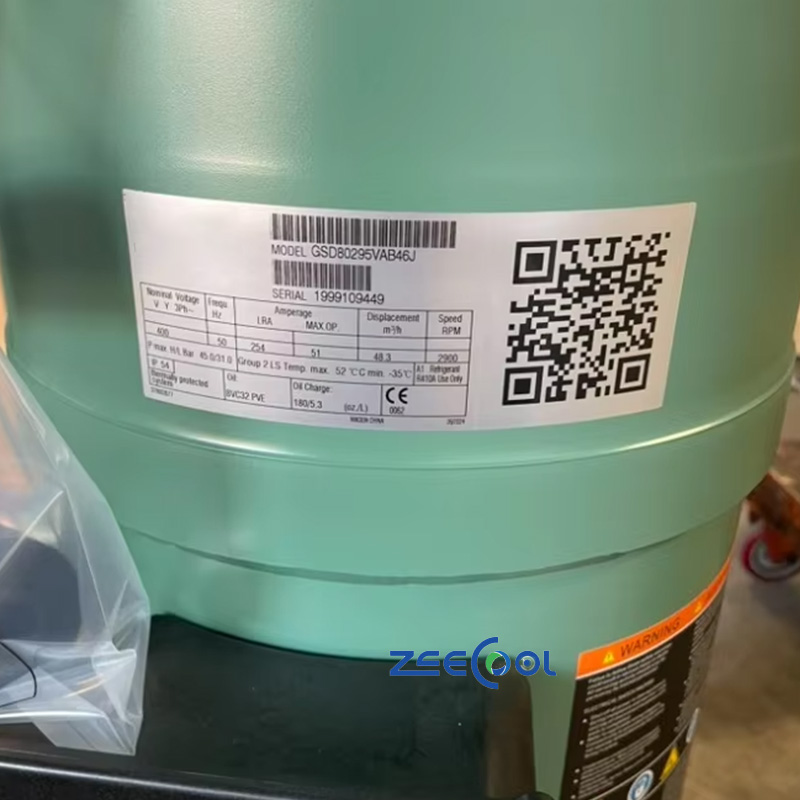 Bitzer GSD80295VAB46J Scroll Compressor for Stable Operation Under Medium & High Ambient Temperature and Industrial Chiller Unit