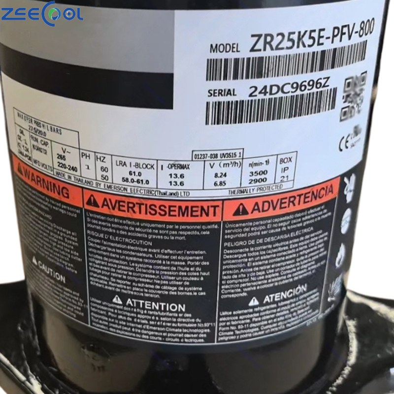 ZR18K5E-PFV-800 ZR25K5E-PFV-800 ZR28K5E-PFV-800 Air Conditioning 220V 50 Hz 265V 60Hz Refrigeration Compressor for COPELAND