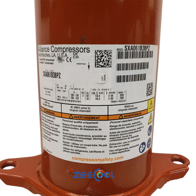 Factory Supply Scroll Compressor SXA039B4BPA SXA044B4BPZ SXA061B3BPZ Air Conditioning Refrigeration Compressor for ALLIAN-CE