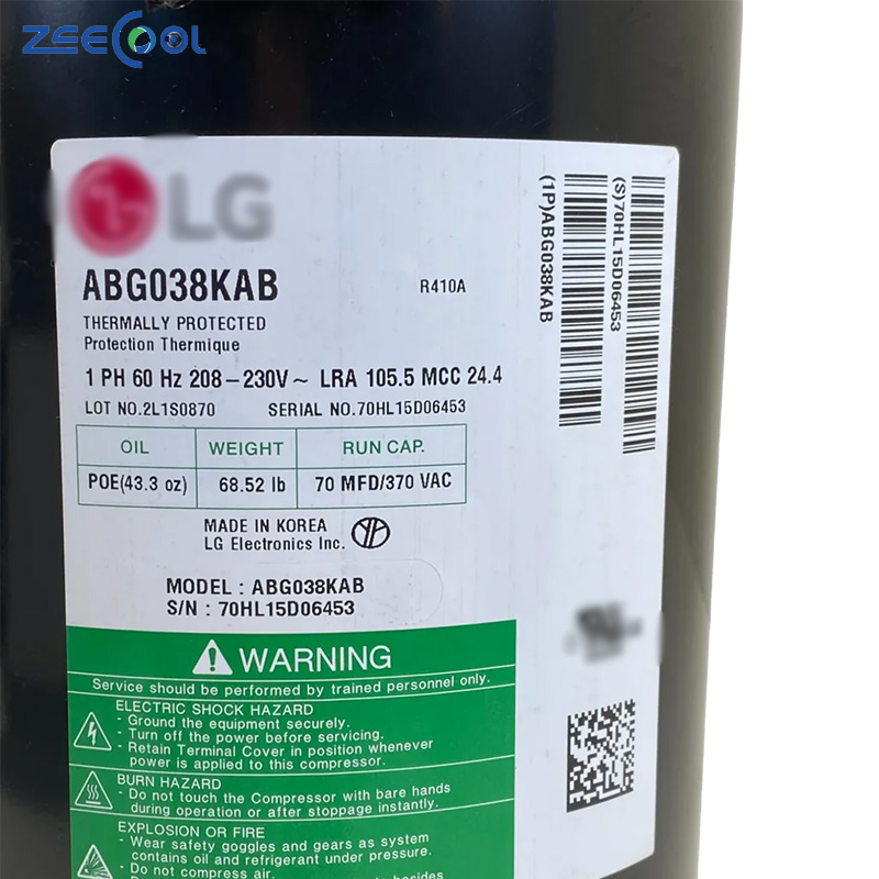 AC Compressor ABG036KAC ABG038KAB ABG038KAC ABG049KAC ABG051KAC Air Conditioner 230V 60HZ R410A Refrigeration Compressor for LG