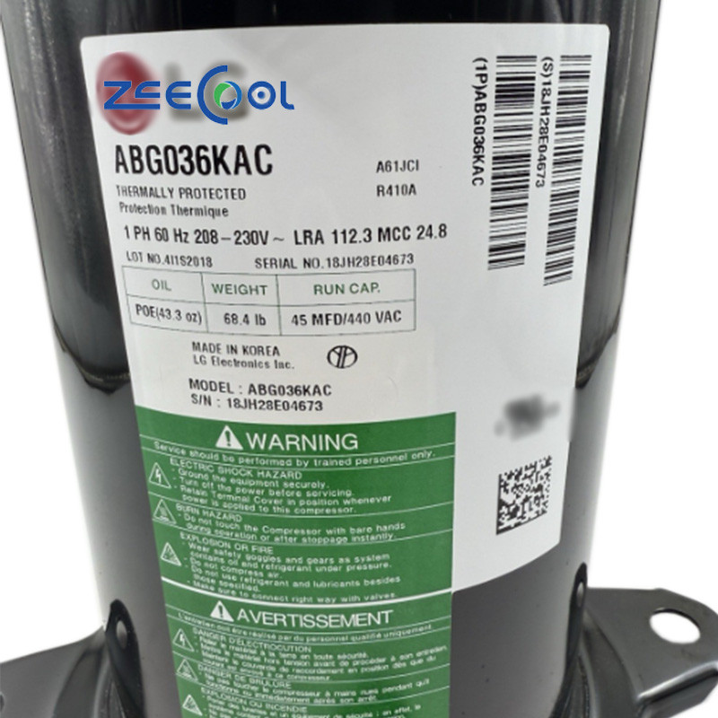 AC Compressor ABG036KAC ABG038KAB ABG038KAC ABG049KAC ABG051KAC Air Conditioner 230V 60HZ R410A Refrigeration Compressor for LG 6