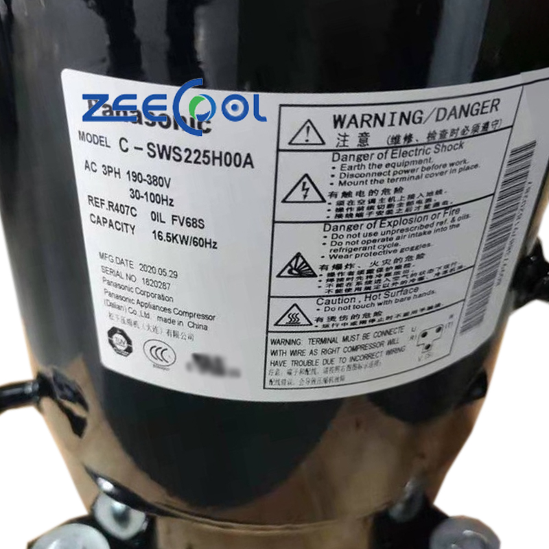 New Horizontal Rotary Compressor C-SWS225H00F C-SWS225H00C C-SWS225H00A 3PH Refrigeration Equipment Compressor for Panasonic