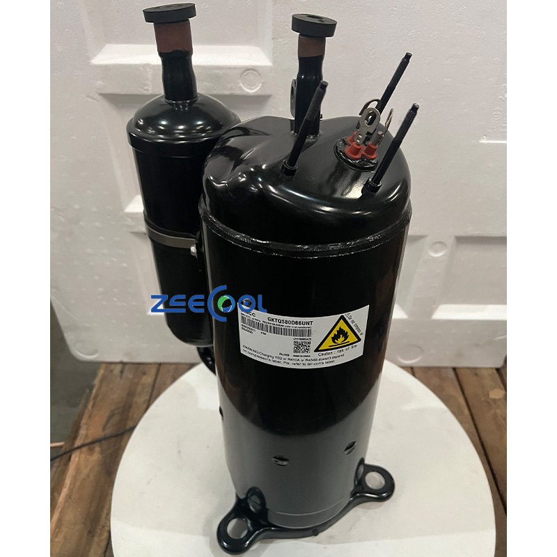 GMCC GKTQ580D66UNT DC Inverter Rotary Compressor 57.9cc R32/R410A/R454B With Vapor‑Injection For Commercial Low‑Temp Heat‑Pump Base‑Station Cooling Unit