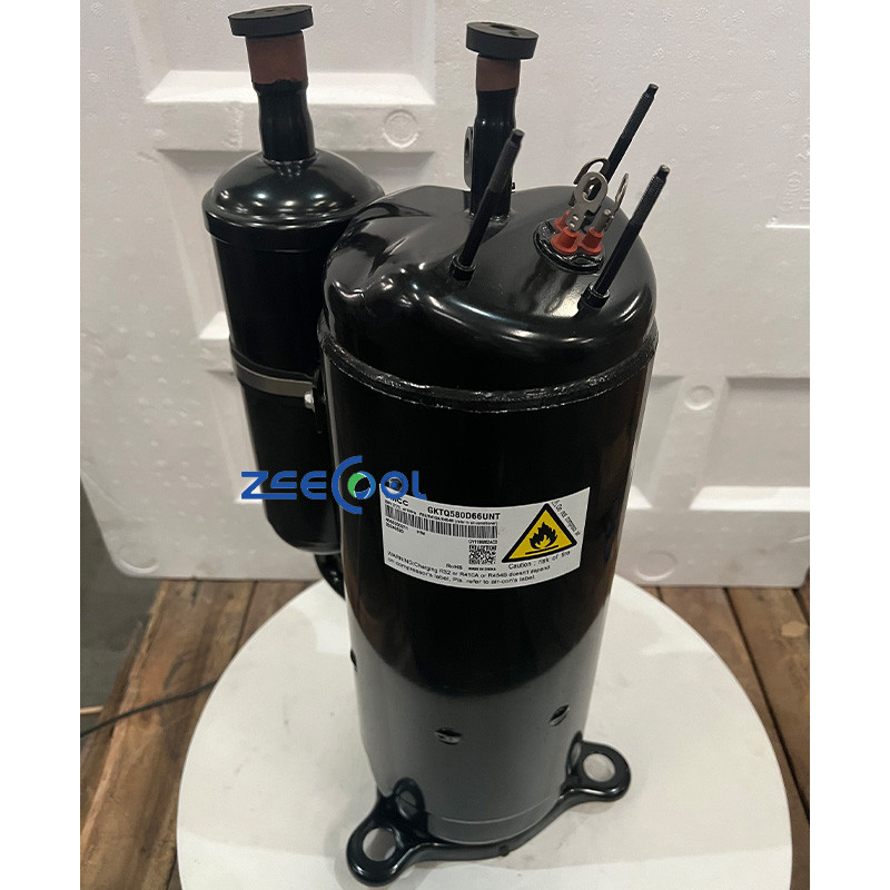 2 GMCC GKTQ580D66UNT DC Inverter Rotary Compressor 57.9cc R32/R410A/R454B With Vapor‑Injection For Commercial Low‑Temp Heat‑Pump Base‑Station Cooling Unit