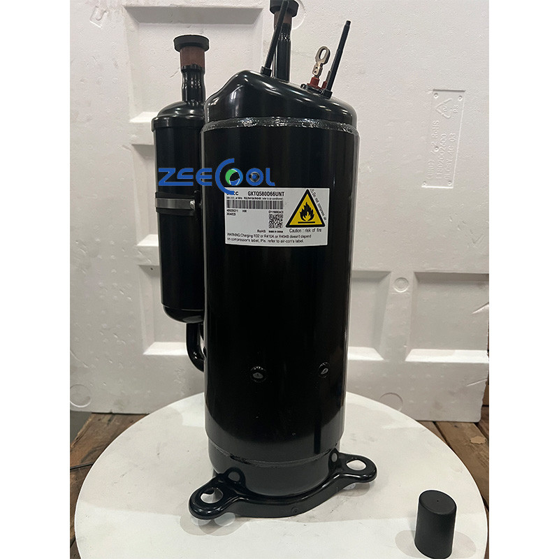 6 GMCC GKTQ580D66UNT DC Inverter Rotary Compressor 57.9cc R32/R410A/R454B With Vapor‑Injection For Commercial Low‑Temp Heat‑Pump Base‑Station Cooling Unit