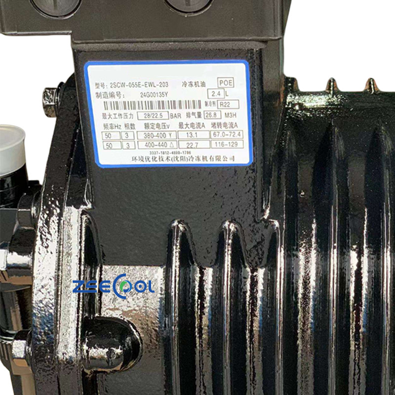 2SCW-055E-EWL-203 (3) Copeland 2SCW‑055E‑EWL‑203 2SKW-075E-EWL-203 Semi‑Hermetic Reciprocating Compressor 5.5HP R22 380‑420V For Medium‑Temp Cold Storage Chiller Unit