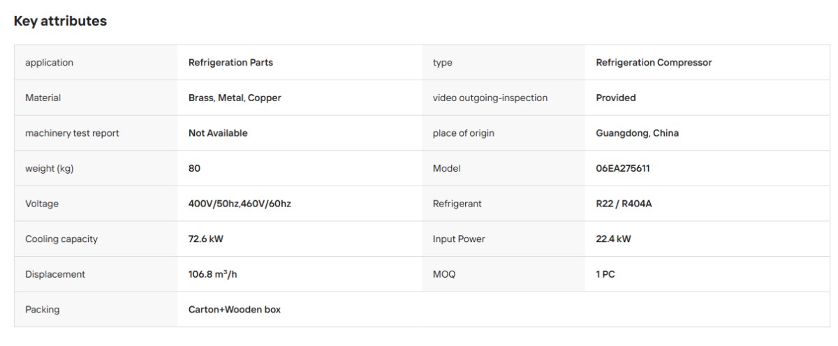 ScreenShot_2026-09-03_102326_022 Semi Hermetic Reciprocating Refrigeration Compressor HVAC Parts 06EA265611 06EA275611 25HP 30HP 400V 3Ph 50Hz Compresor Carrier
