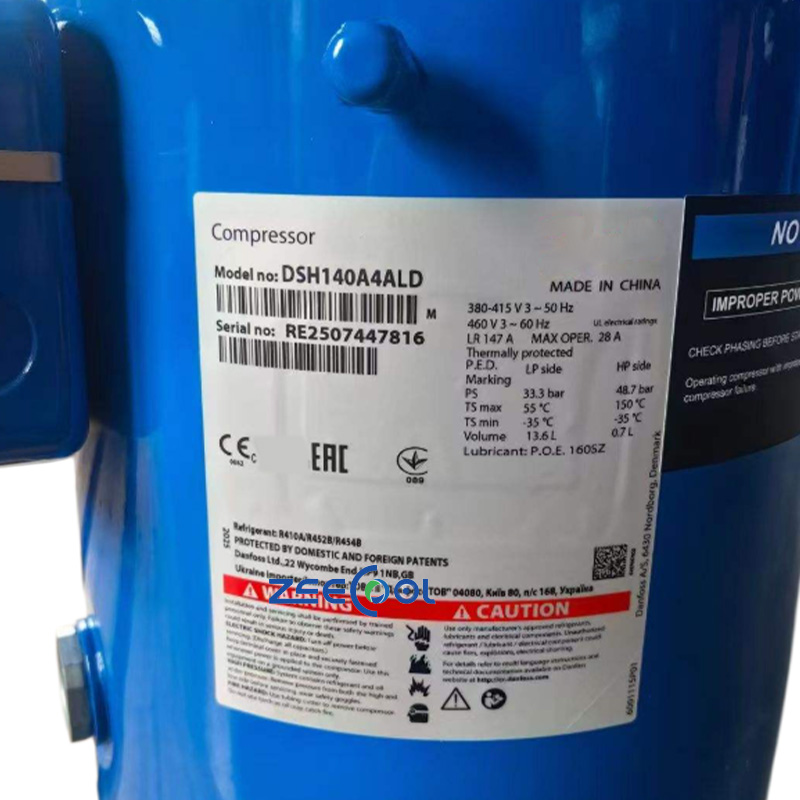 Danfoss Scroll Compressor DSH090A4ALC DSH140A4ALD DSH161A4ALD DSH184A4ALC Air Conditioner 380V 7HP 12HP 13HP 15HP Refrigeration Compressor
