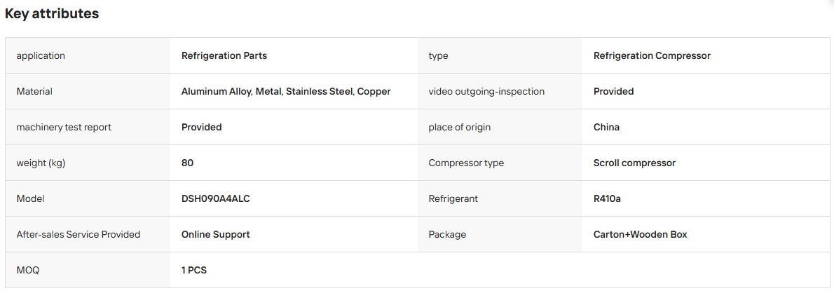 ScreenShot_2026-09-05_094840_706 Danfoss Scroll Compressor DSH090A4ALC DSH140A4ALD DSH161A4ALD DSH184A4ALC Air Conditioner 380V 7HP 12HP 13HP 15HP Refrigeration Compressor