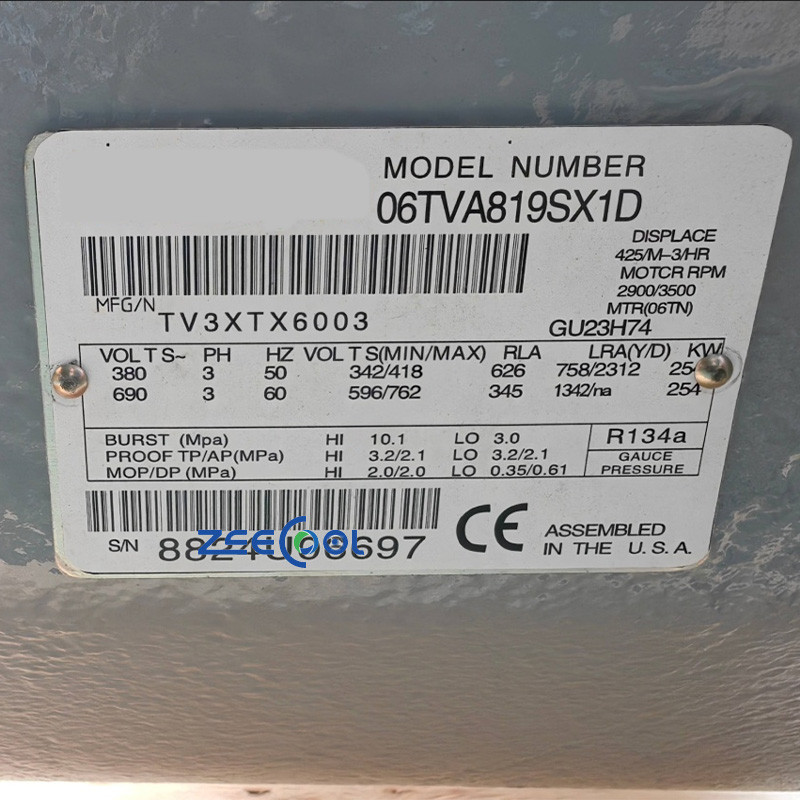 06TVA819SX1D (4) Carlyle Semi-hermetic Screw Refrigeration Compressor 380V 3Phase 225 HP R134a 06TVA819SX1D for Industrial Refrigeration