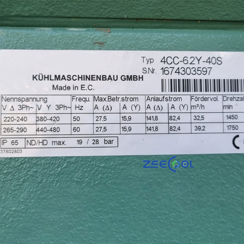 3 Bitzer Semi Hermetic Reciprocating Compressor 4CC-6.2Y-40S 4CES-6Y-40S 4CC-6.2-40P 380V Refrigeration Cold storage chiller compressor