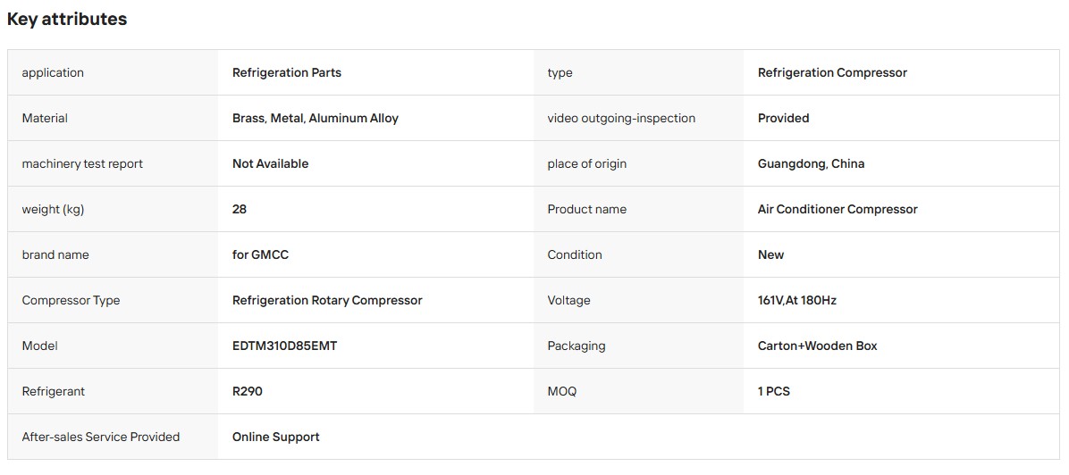 ScreenShot_2026-09-08_102229_359 GMCC New Rotary Compressor EDTM280D85EMT EDTM310D85EMT Air Conditioner Refrigeration System Refrigeration Compressor