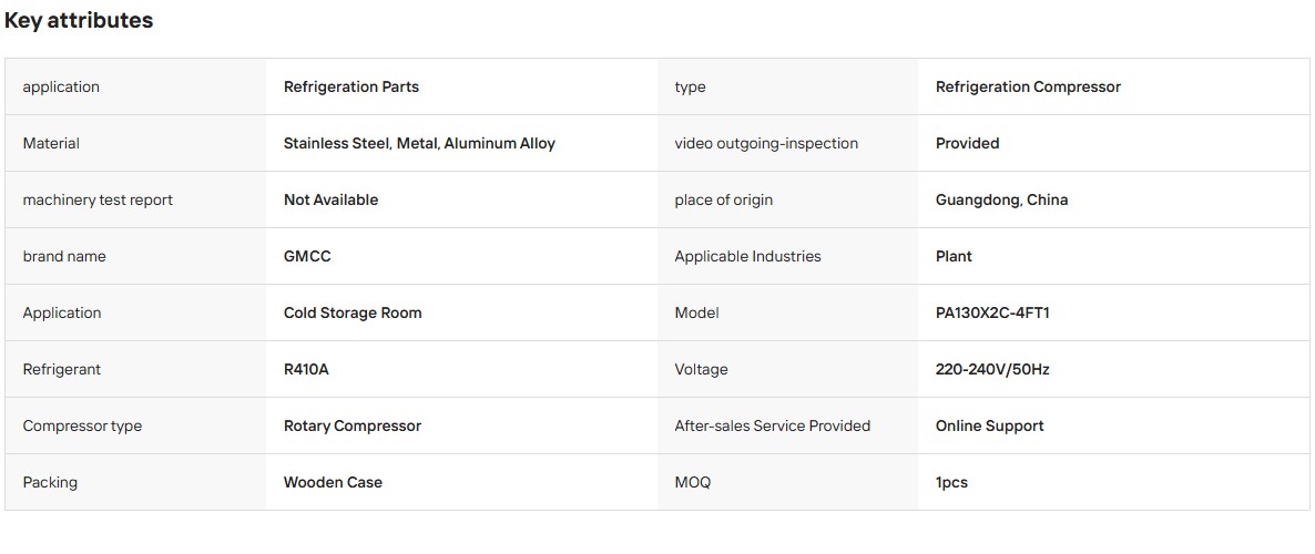 GMCC Rotary Compressor PA130X2C-4FT1 PA150X2C-4FT PA160X2C-4FT Refrigeration Compressor for Air-cooled Conditioner Systems
