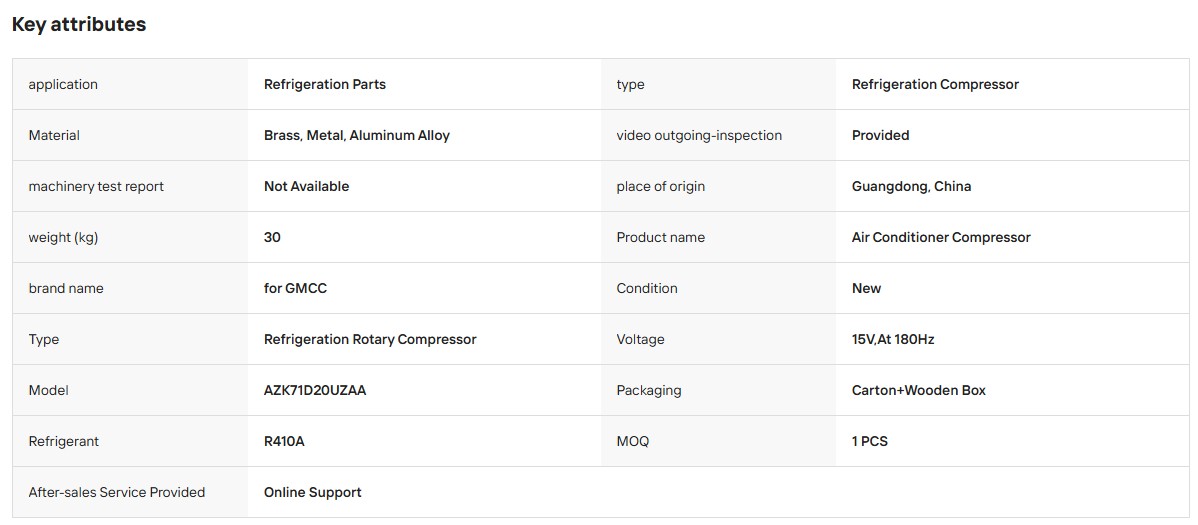 ScreenShot_2026-09-10_103017_666 GMCC Rotary Compressor AZK71D20UZAA 15V Air Conditioning Horizontal Compressor R410A Refrigeration Systems Refrigeration Compressor