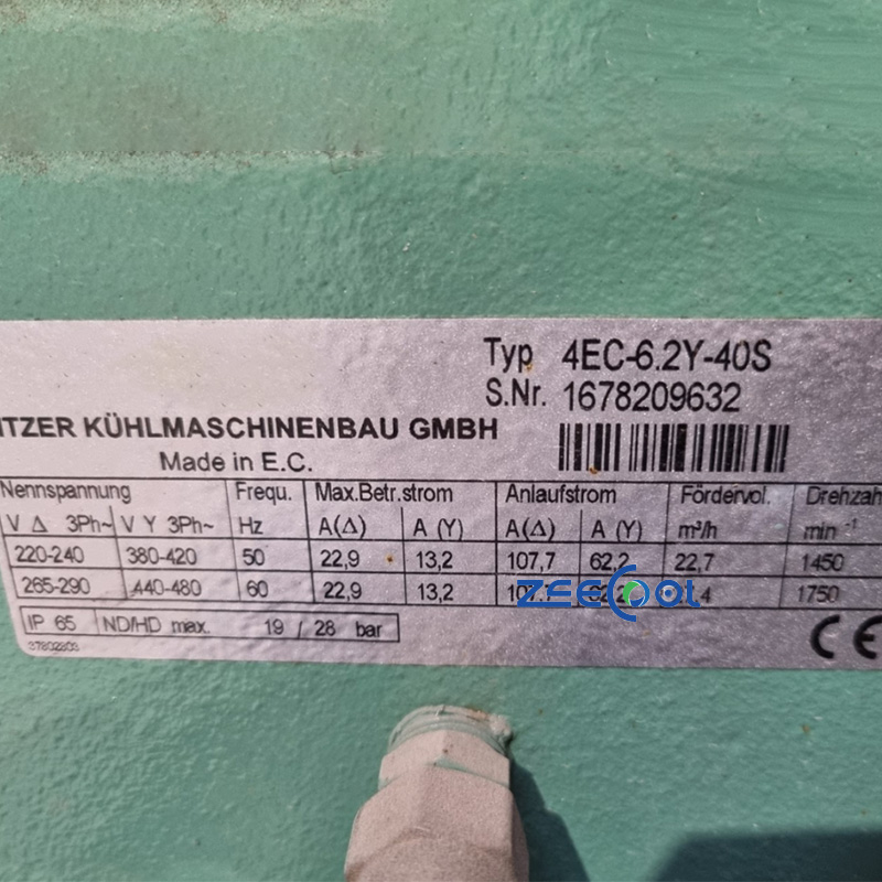 Bitzer Semi-Hermetic Reciprocating Compressor 4EC-6.2Y-40S 4NCS-12 4CC-9.2-40P 4CES-6 Commercial Refrigeration