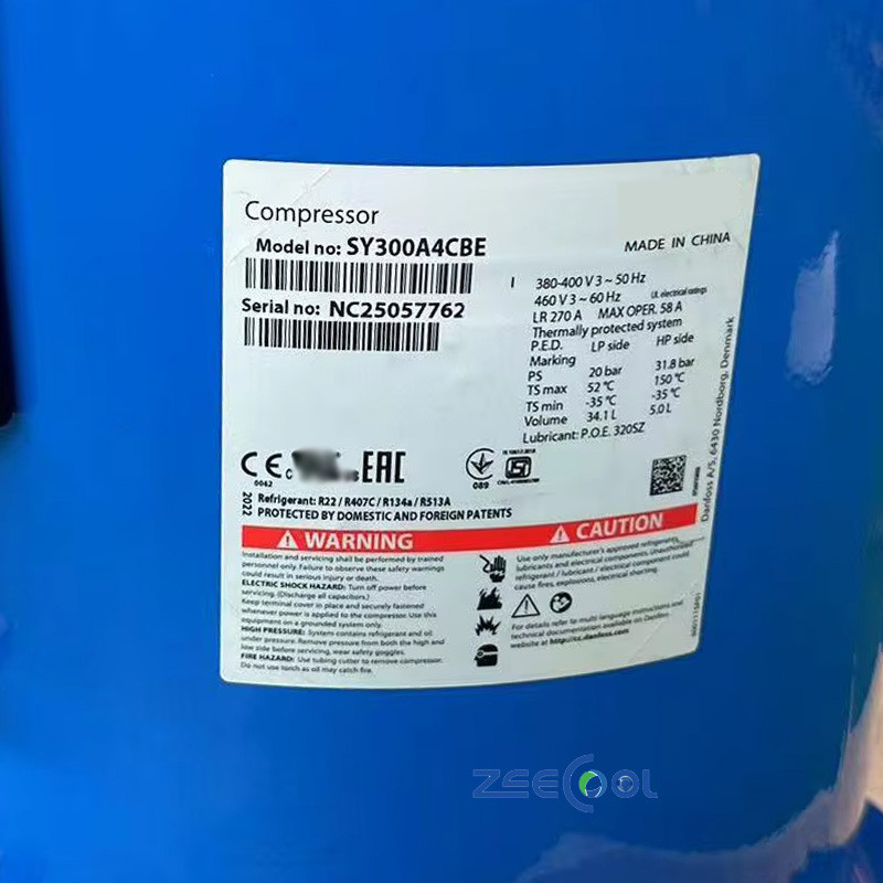 5 Danfoss Scroll Compressor SY300A4ABE SY300A4CBE SY300A3CBE Air Conditioner 380V R22 25HP Refrigeration Compressor