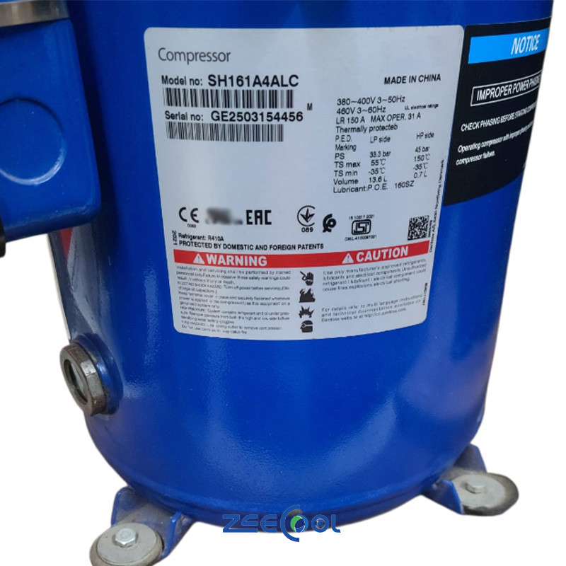 3 Danfoss Scroll Compressor SH161A4ALC SH161A3ALC DSH161A3ALC Commercial HVAC Refrigeration Compressor for Air Conditioning and Cold Storage Systems