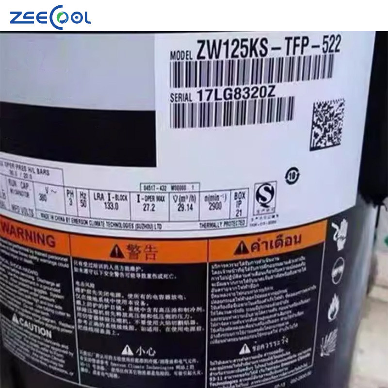 ZW125KS-TFP-522 Copeland Scroll Refrigeration Compressor ZW125KA-TFP-542 ZW125KAE-TFP-522 ZW125KAE-TFP-542 ZW125KS-TFP-522 ZW125KSE-TFP-522 ZW125KSE-TFP-582 10HP Heat Pump Water Heater