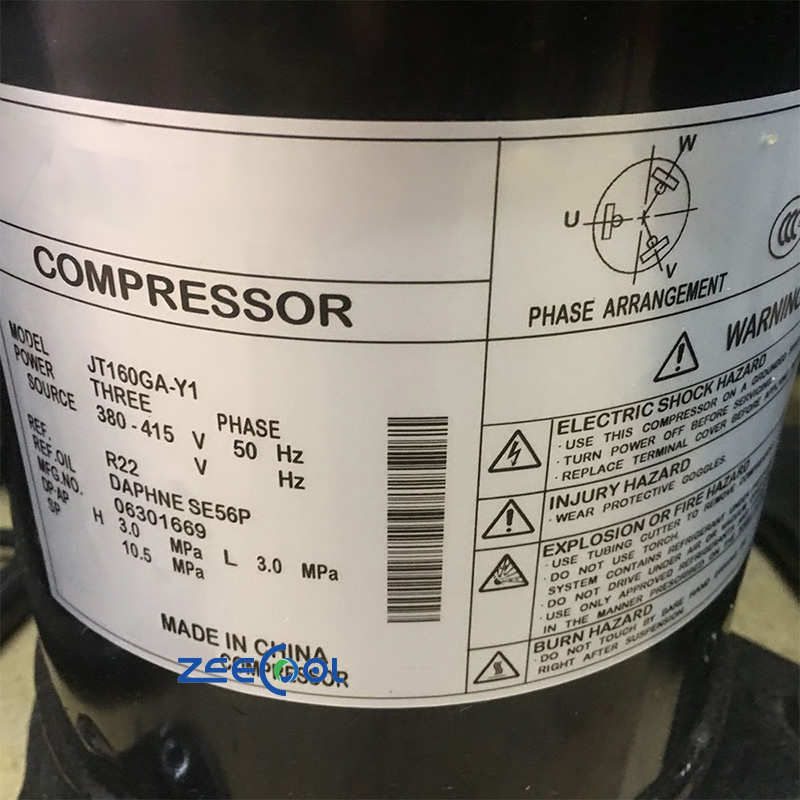 Daikin Refrigeration Scroll Compressor JT125GA-Y1 JT160GA-Y1 JT170GA-Y1 JT125GA-Y1L JT160GA-Y1L JT170GA-Y1L Air Conditioner R22