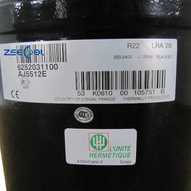 AJ5512E Tecumseh Piston Refrigeration Compressor AJ5510F AJ5512E AJ5513E AJ5518E AJ5519E TAJ5519E Refrigerator Freezer Small Air Conditioner & Display Cabinet