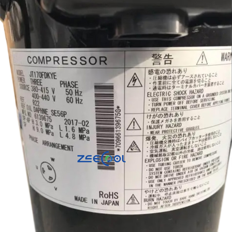 Daikin Scroll Compressor JT170FBKYE JT170FDKYE JT170GBBY1L JT170G-P4Y1 JT170G-KYE@B JT170G-KYE@BA Commercial Air Conditioning Industrial Cooling Systems