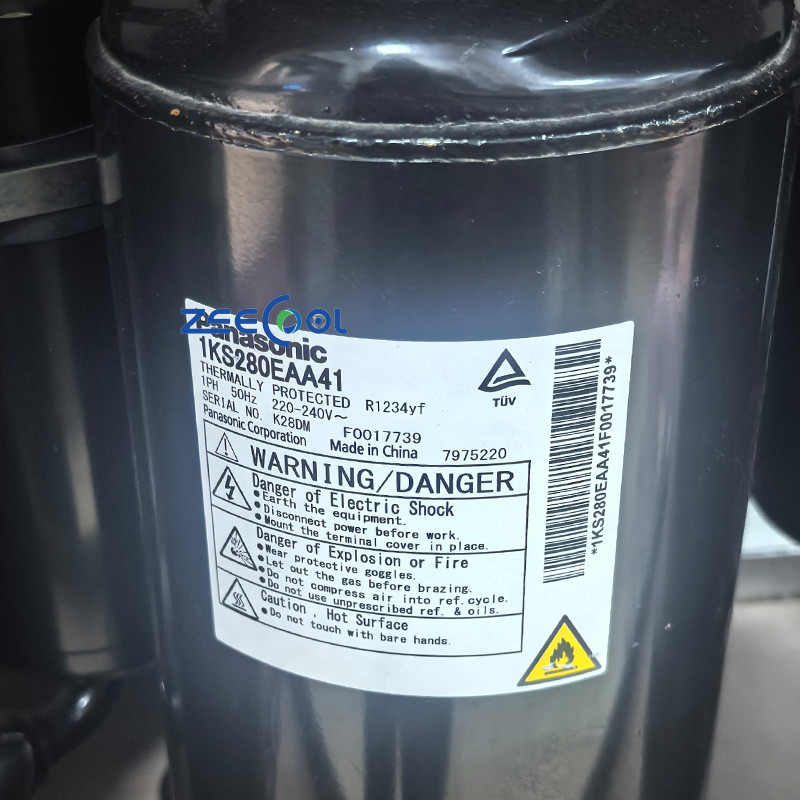 Panasonic Rotary Refrigeration Compressor 1KS280EAA41 1KS320EAA41 1KS360EAA41 1PH 220-240V~ R1234yf for Vehicle Air Conditioning & Industrial Cooling Unit