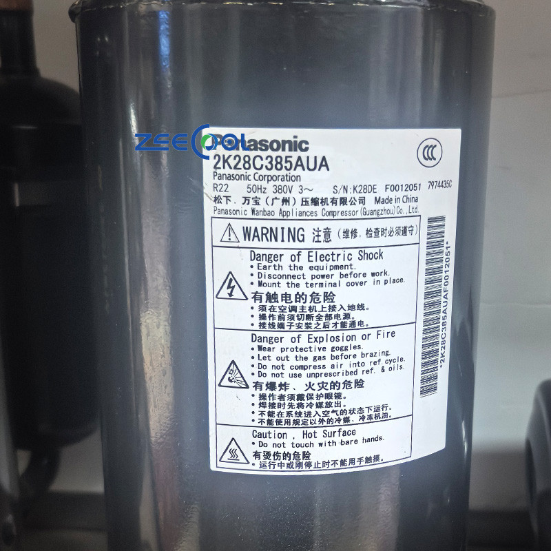 Panasonic Rotary Refrigeration Compressor 2K22S385AUA 2K23S385AUA 2K28C385AUA Air Conditioner Part 3PH 380V R22