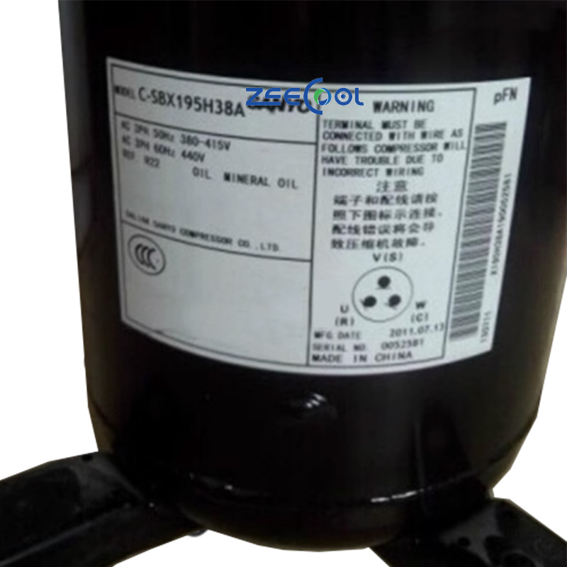 Panasonic Scroll Refrigeration Compressor C-SBX150H38A C-SBX150H38C C-SBX165H38A C-SBX180H38B C-SBX180H38C C-SBX195H38A C-SBX195H38C 380V 3PH AC R22 Air Conditioner