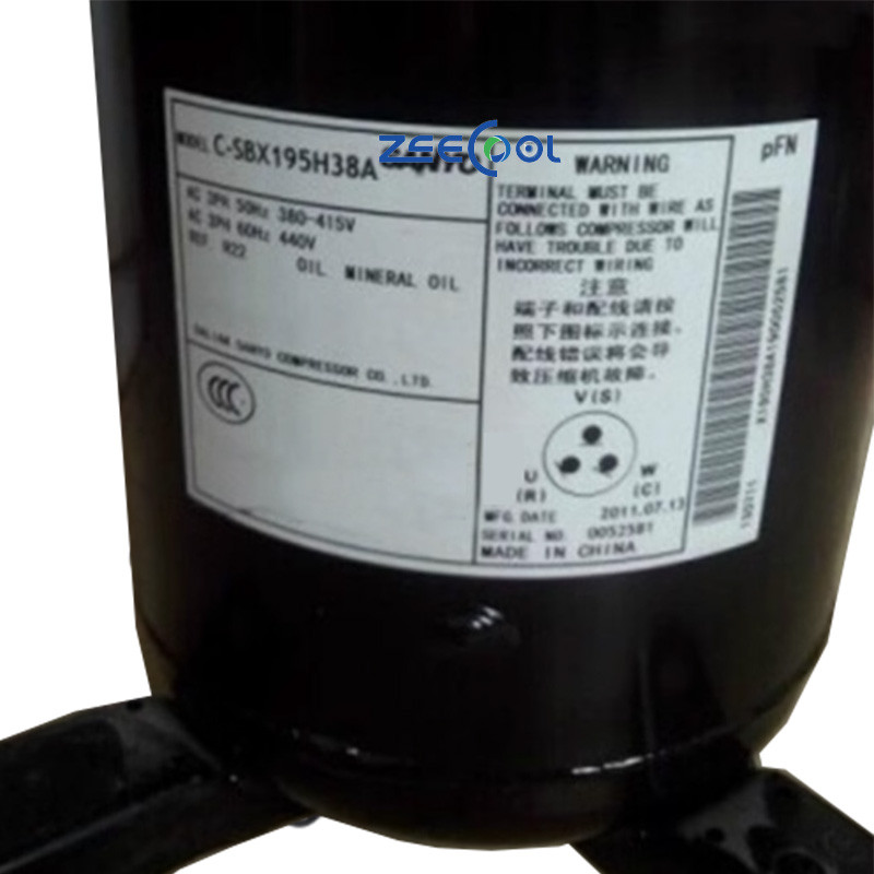 C-SBX195H38A Panasonic Scroll Refrigeration Compressor C-SBX150H38A C-SBX150H38C C-SBX165H38A C-SBX180H38B C-SBX180H38C C-SBX195H38A C-SBX195H38C 380V 3PH AC R22 Air Conditioner