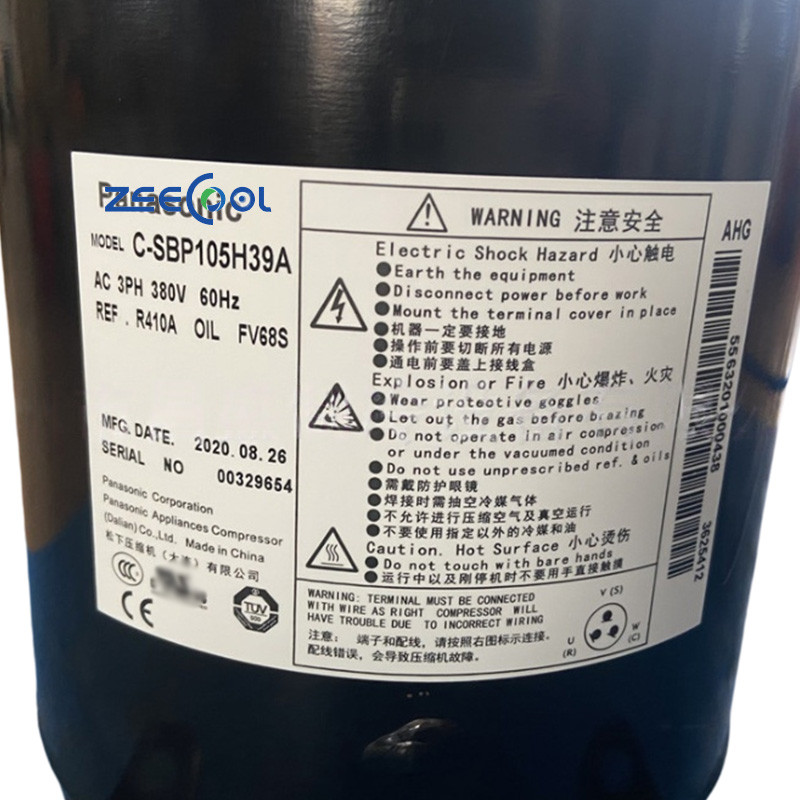 Panasonic Scroll Compressor C-SBP105H39A C-SBP120H15A C-SBP130H39A 380V 3PH 60HZ AC R410a Air Conditioner Refrigeration Compressor