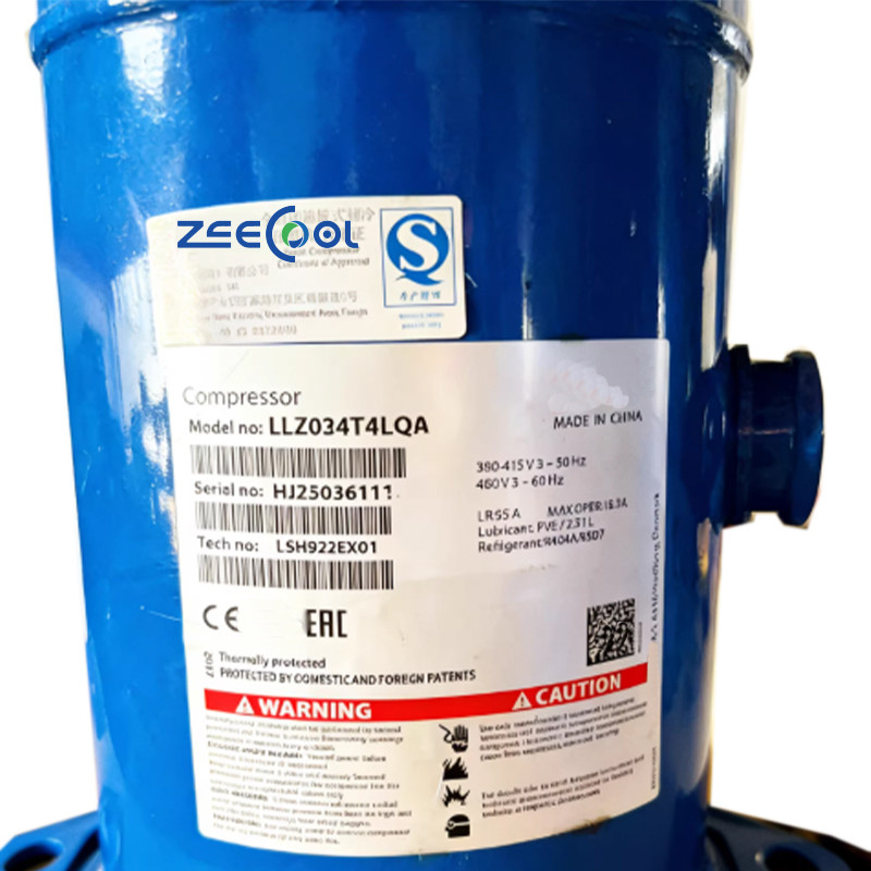 LLZ034T4LQ9A Danfass Scroll Refrigeration Compressor LLZ013T4LQ9A LLZ015T4LQ9A LLZ018T4LQ9A LLZ024T4LQ9A LLZ034T4LQ9A for Air Cooling Systems