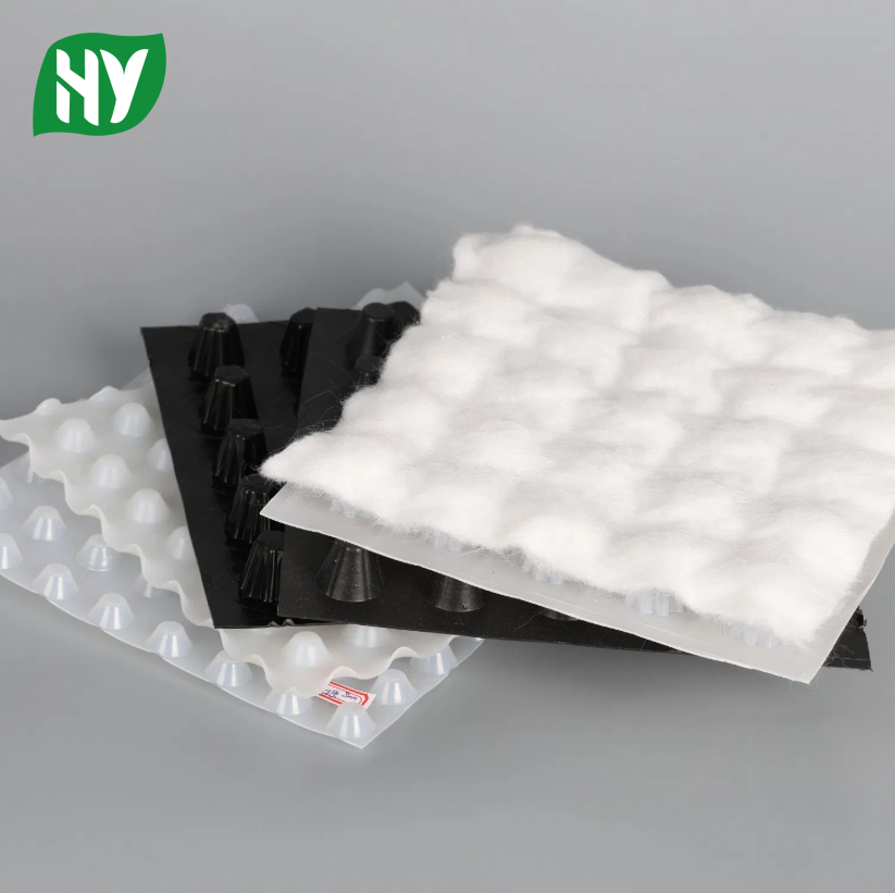 Composite Plastic HDPE Dimple Drainage Board Drain Sheet with Geotextile